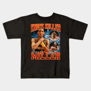 Reggie Miller Choke Sign Basketball Legend Signature Vintage Retro 80s 90s Bootleg Rap Style Kids T-Shirt